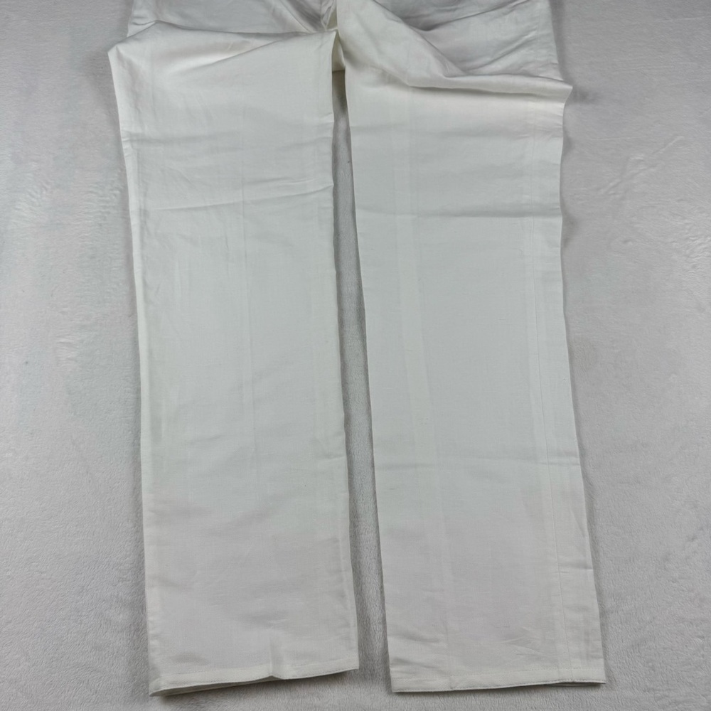 Tessuti di Sondrio Ames Pleat trousers OffWhite Linen Blend Men’s 38 - Picture 7 of 12